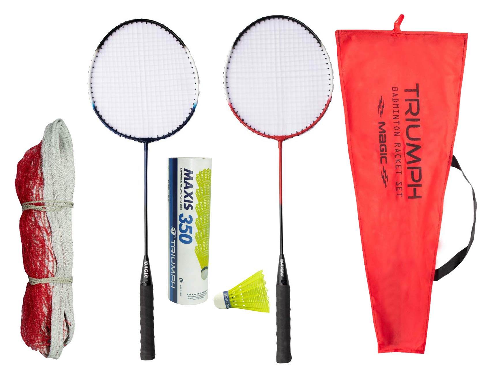 TRIUMPH Magic Badminton Combo Pack, 2 pc TRIUMPH Magic Badminton Racket with Full Cover, Badminton Net and 6 Pc Synthetic Shuttlecock-image-21