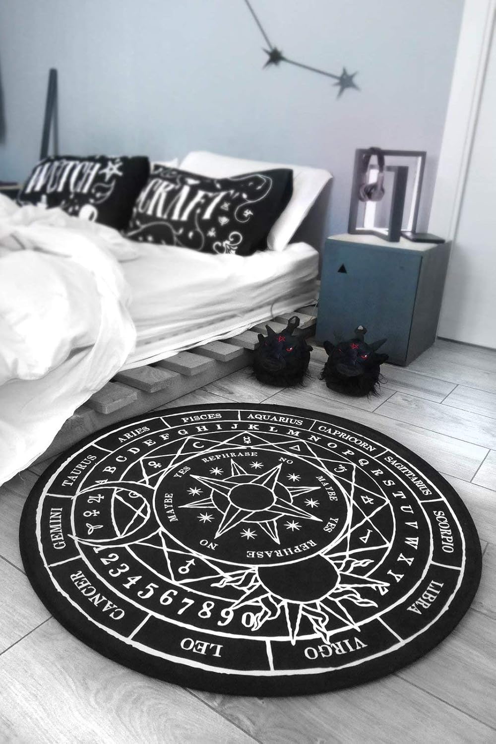 Killstar Stellar Zodiac Ouija Sun Moon Stars Gothic Punk Area Rug KSRA001792