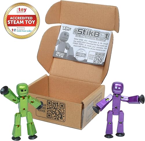 Miniatura 2 de Zing StikBot - Paquete doble Incluye 2 StikBots Figuras de acción coleccionables y accesorios, animación Stop Motion, a partir de 4 años