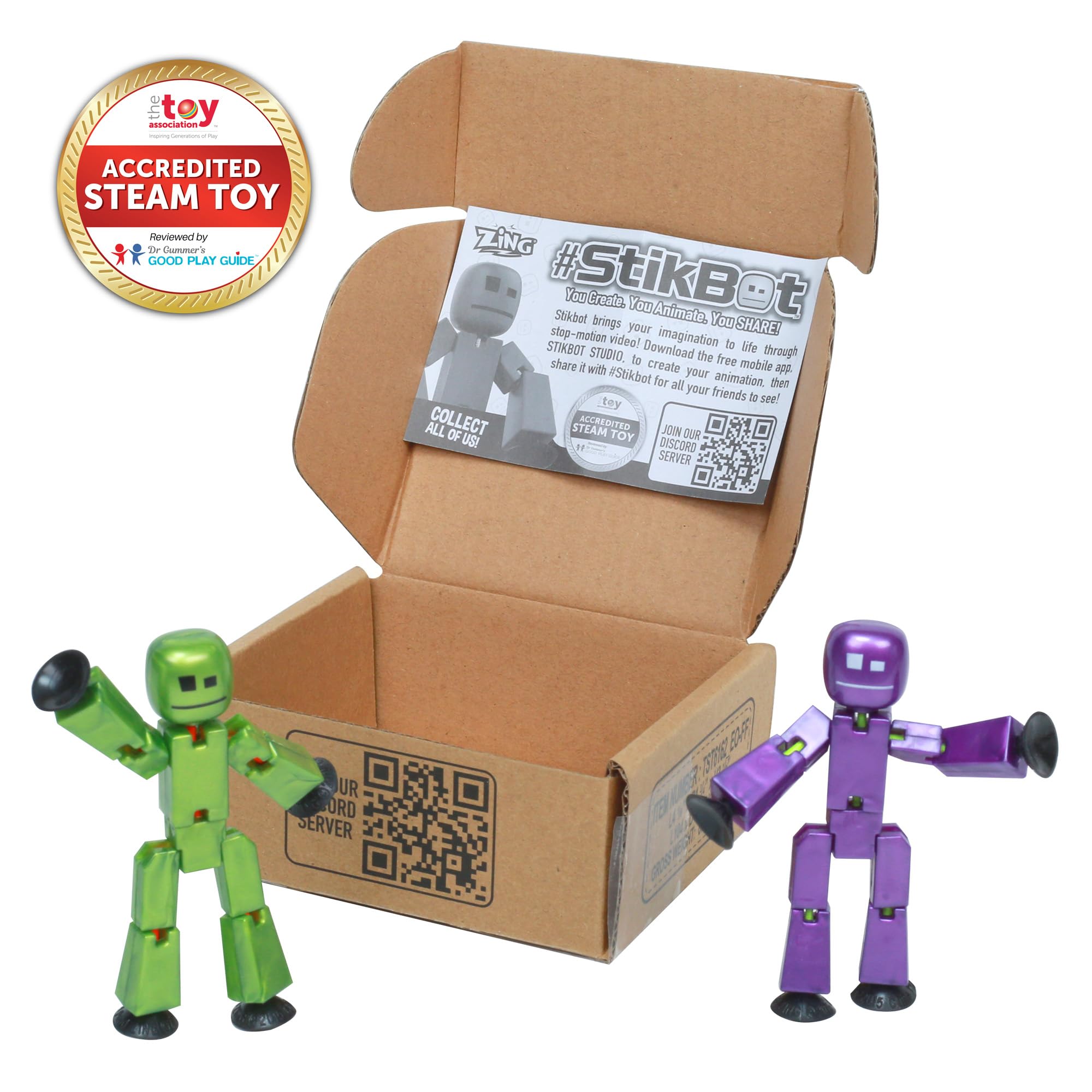 Zing StikBot - Paquete Doble Incluye 2 StikBots Figuras De Acción