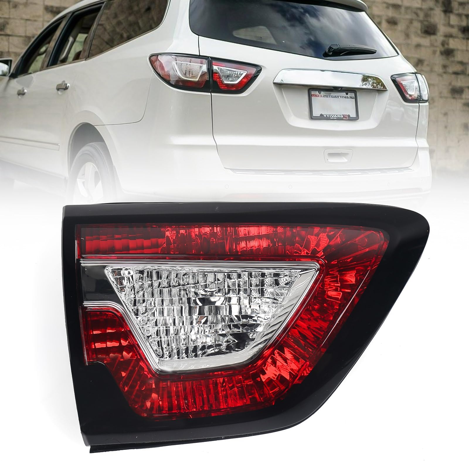 Huray Left Inner Tail Light Fit for Chevy Traverse 2013-2017, LH Taillight OE Style Tail lamp Rear Brake Lamp Replacement for GM2802108 Driver Side