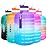 QuiFit Motivational Gallon Water Bottle - with Straw & Time Marker BPA Free Large Reusable Sport Water Jug with Handle for Fitness Outdoor Enthusiasts Leak-Proof (Purple/Blue,1 gallon)