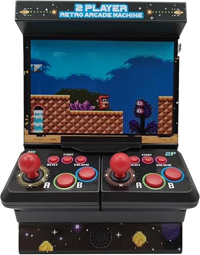Mini arcade machine with 300 retro games - Wireless mini arcade machine for 2 players - Handheld retro game console with TV connection and 4.3"