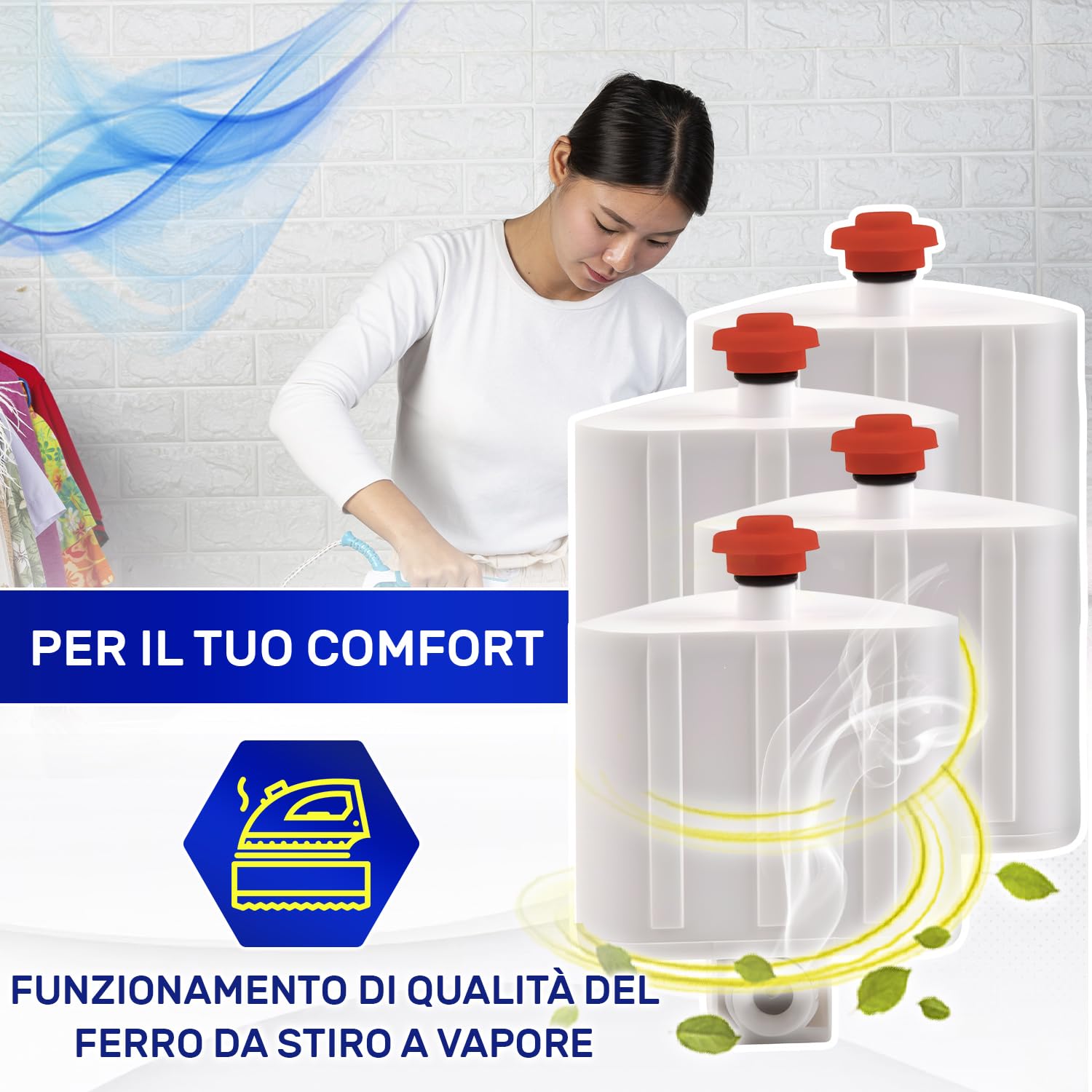 MONTERAL XD9070E0 per Rowenta Liberty Powersteam Cartuccia Anticalcare Set 4 Adattato per Tefal per Calor Ferro da Stiro a Vapore con Caldaia