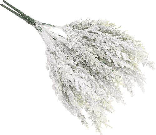 IMIKEYA 2 piezas de cedro artificial, vegetación nevada, palillos de pino, tallos de vegetación, guirnalda de cedro, ramitas de aguja de pino