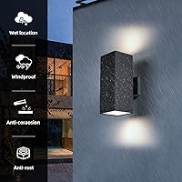 Vista 2 de Lámpara de pared moderna para exteriores, aplique exterior de aluminio, impermeable, montaje en pared para porche, casa exterior