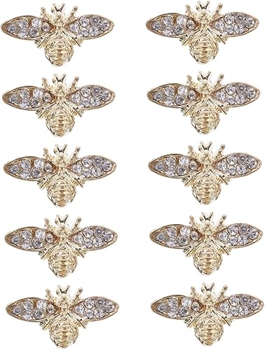 10 piezas de diamantes de imitación de abeja para decoración de ceremonias de boda, mini cristales, dijes de uñas, joyería de cristal de uñas 3D,