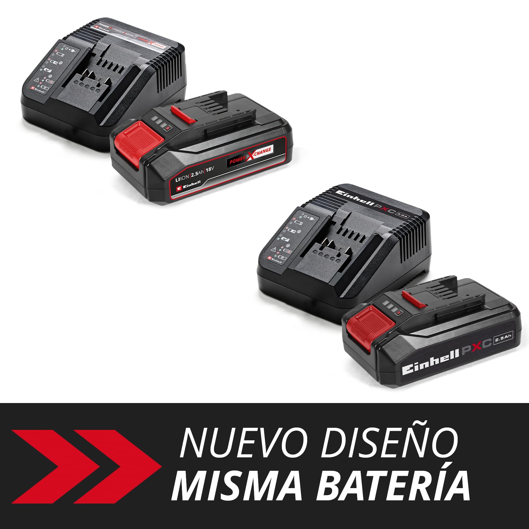 Einhell PXC-Kit Inicio PXC 18V 2,5 Ah (batería y Cargador, para Todos los Dispositivos Power X-Change, Sistema de gestión de batería ABS controlado por el Proceso, Pantalla LED de 3 Niveles)