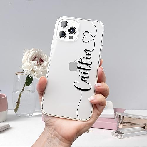 Miniatura 3 de LianaCases Personalized Case for iPhone Air 17 16 15 14 13 12 11 Pro Plus - Cursive Name with Heart Clear Phone Cover