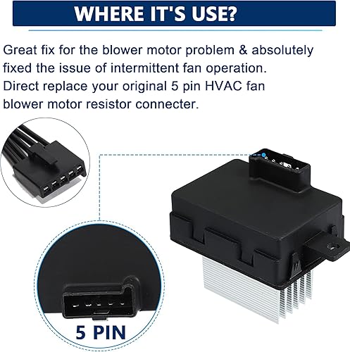 Miniatura 2 de Anina WPT1285 Arnés de cables de resistencia del motor del ventilador de CA para 1994-2016 GMC Chevy Ford Buick Pontiac Wire Assembly # WPT1285,