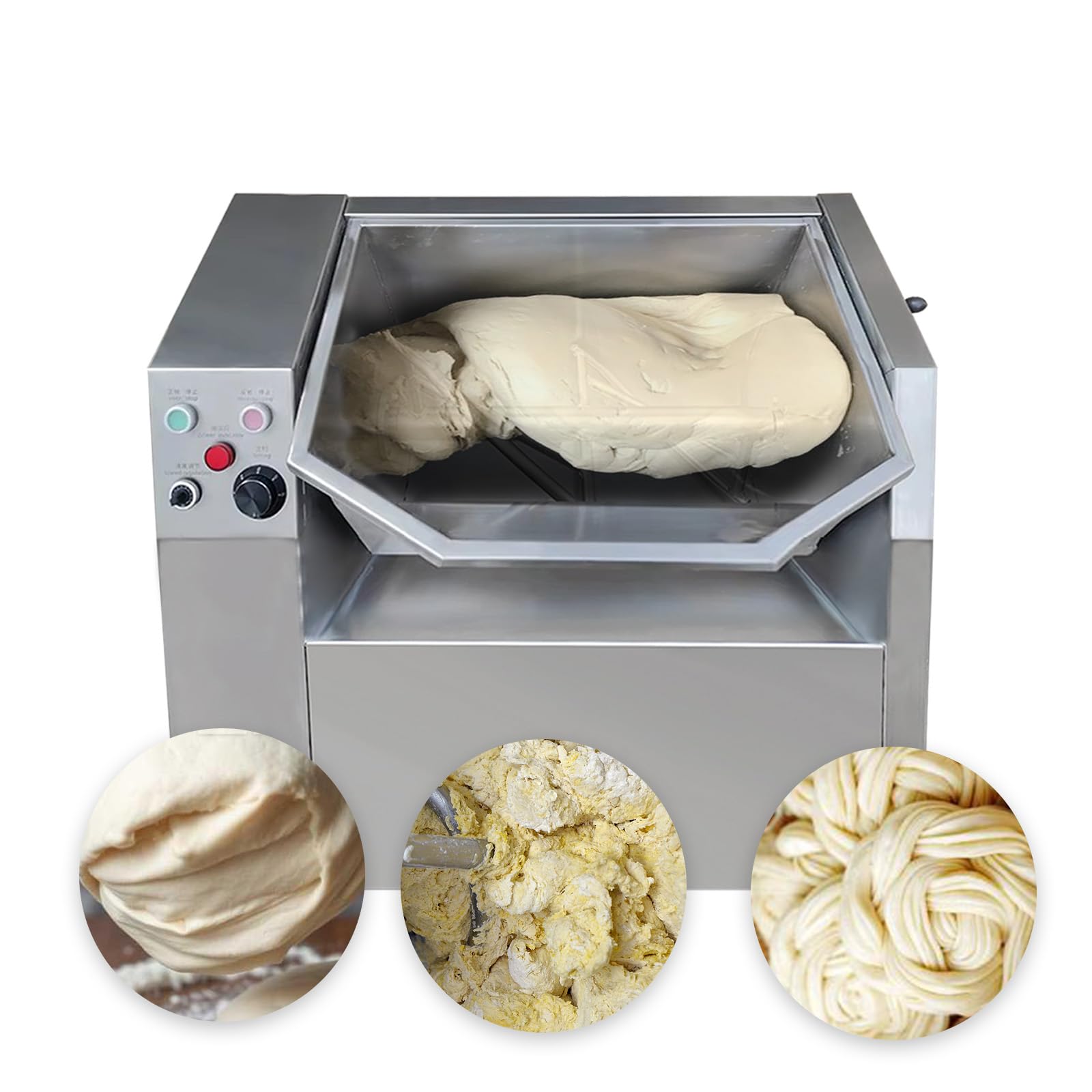 KOALALKO Commercial 50L Tank Dough Mixer Blender with Adjustable Speed and Multiple Stirring Rods Ideal for Meat Noodles and Dry Powder,Bidierctional Rotation Rod,Capacity 55Lb/H