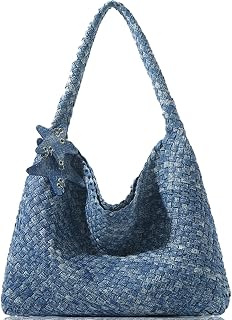 Woven Tote Bag for Women, Shoulder Handbags, Beach Hobo, Handwoven Satchel Underarm Bag, Top-Handle Bag With Purses