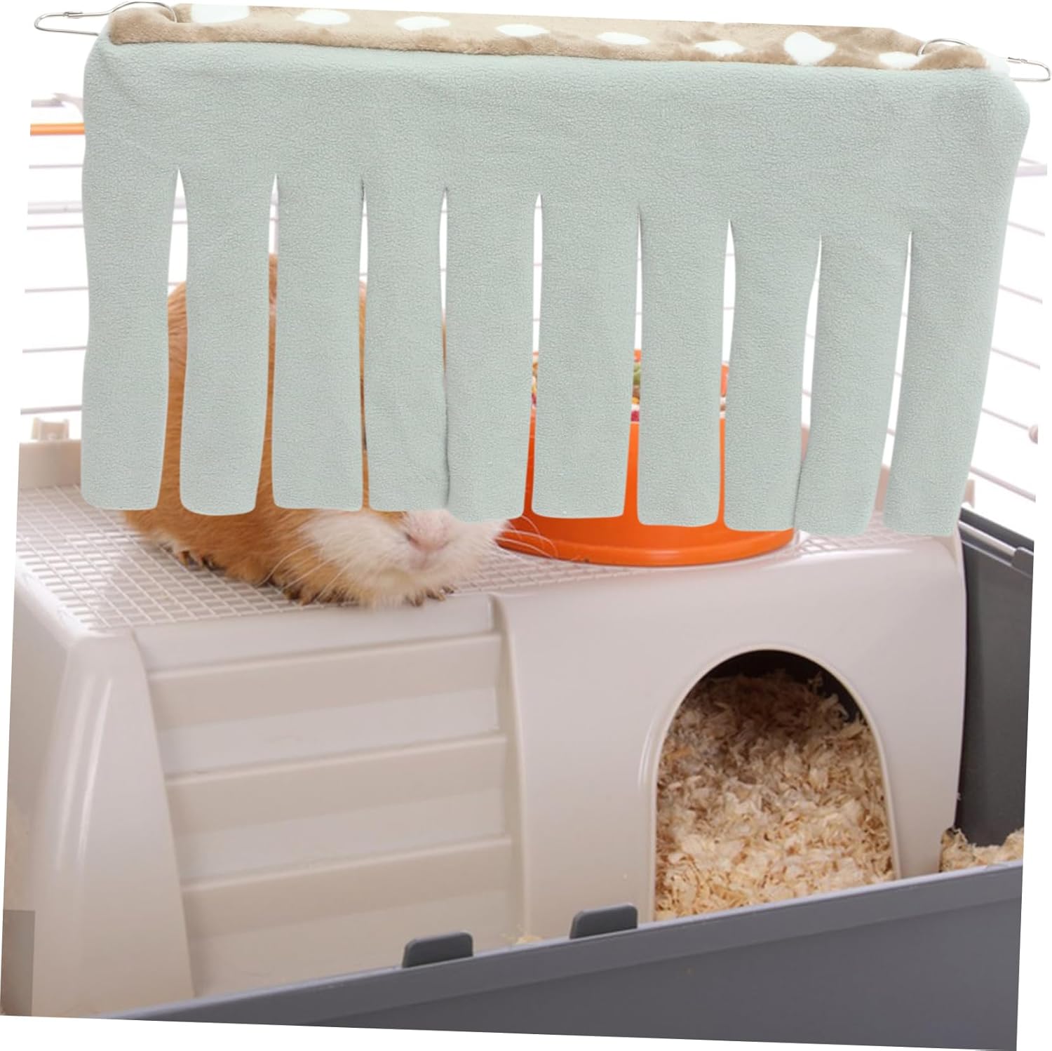 VANZACK Corner Hideaway Pet Cage for Small Animals Guinea Hamster Hideout Bed Fringe Easy to Install