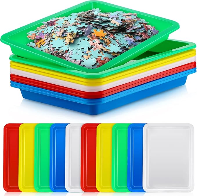 Okllen 3 Pack Stackable Desktop Letter Tray, 3 Tier Paper Document Tray Organizer, White Plastic Desk File Rack For A4 Paper, Magazine, Receipts, Office Supplies - View #9