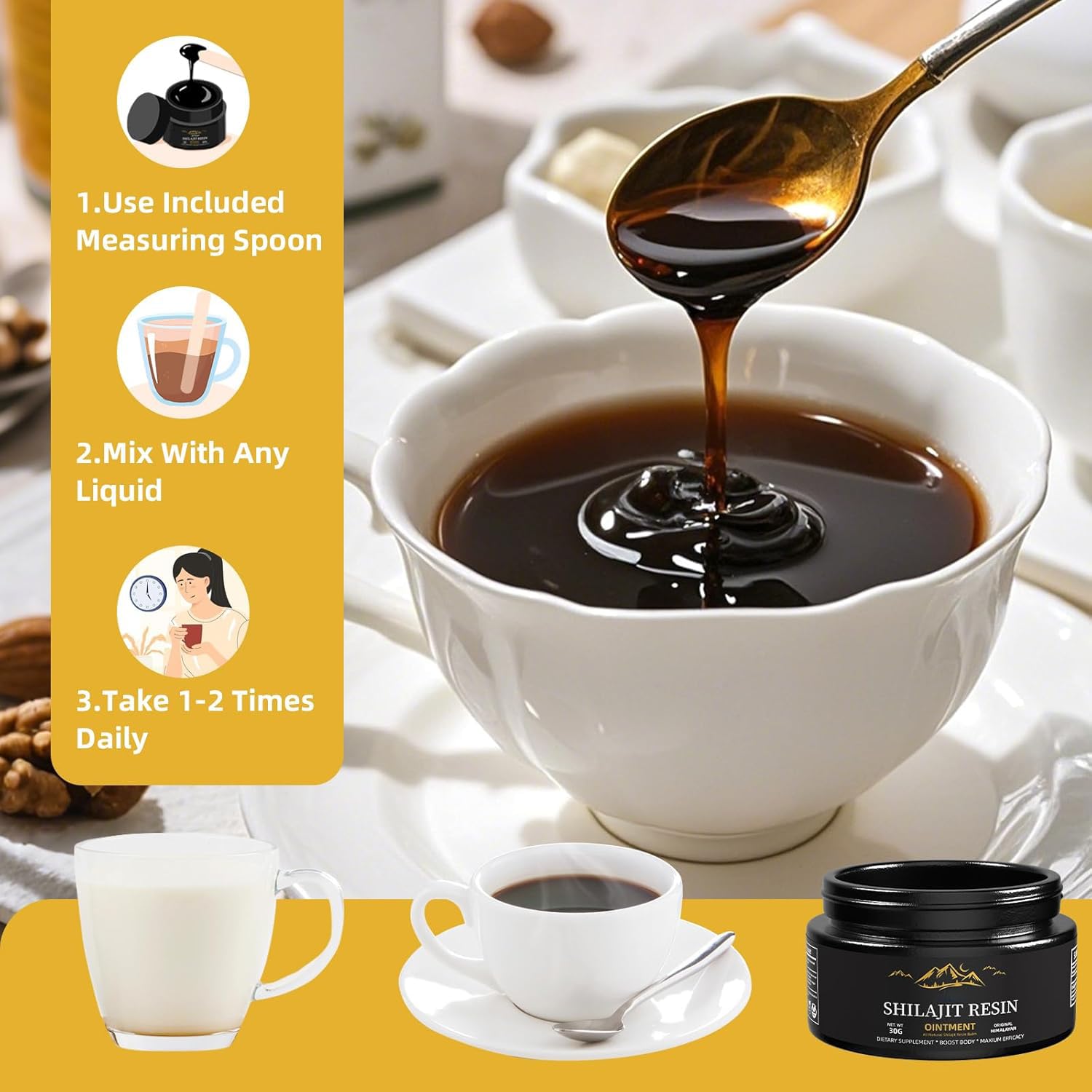 Shilajit Original Himalaya orgánico, Shilajit puro del Himalaya, resina de alta eficacia, suplemento de Shilajit, fuente de ácido fúlvico natural, goma Shilajit, resina original de Shilajit