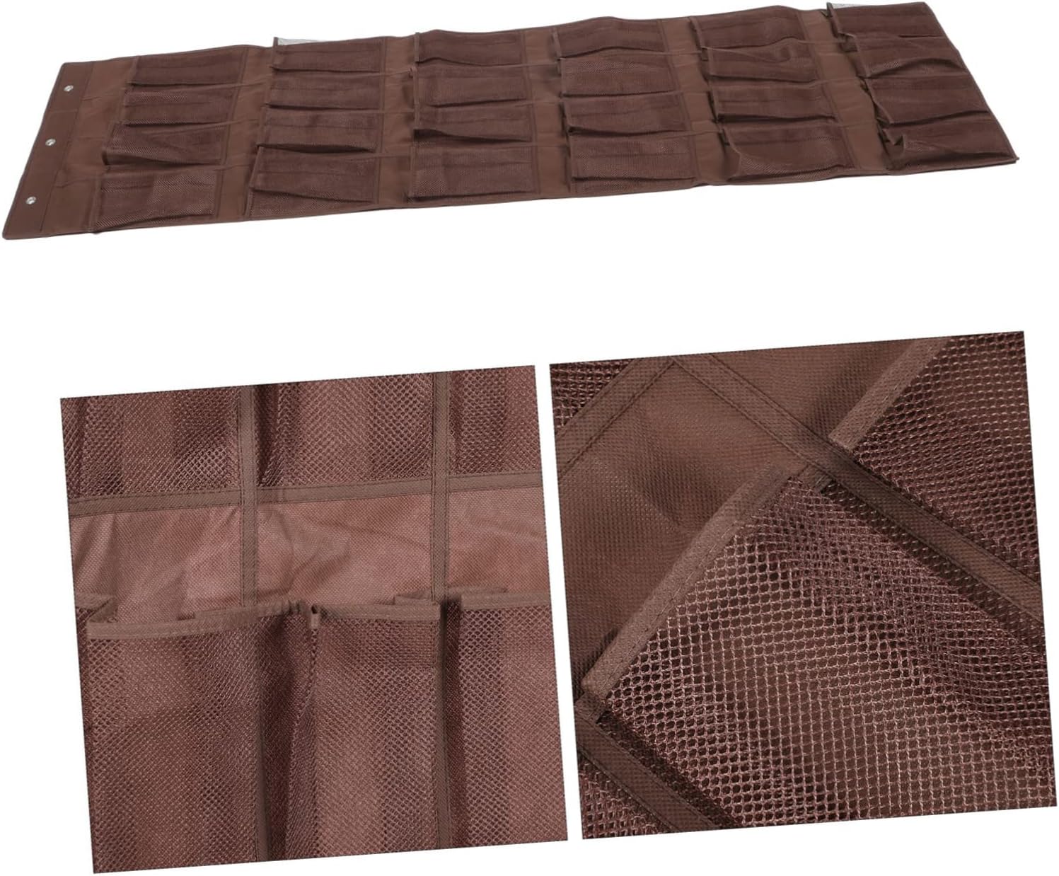 Garneck Hanging Shoe Organizer Coffee Brown 24 Grid Door Storage Bag
