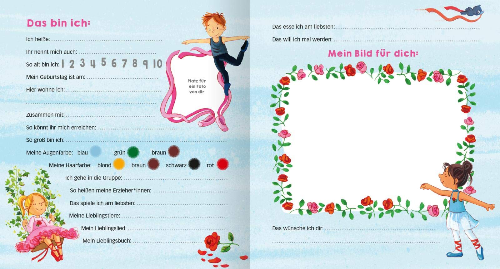 Meine Kindergarten-Freunde (Ballett): Freundebuch für Mädchen und Jungen ab 3 Jahren