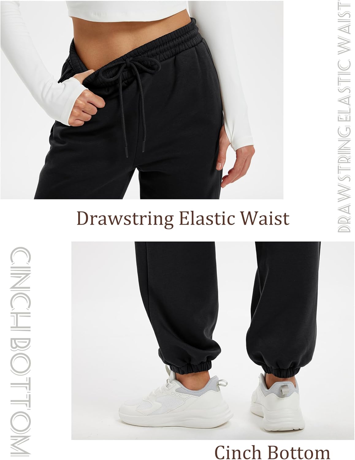 MAGCOMSEN Women's Fleece Lined Joggers Winter Baggy Sweatpants with Pockets Thermal High Waisted Casual Athletic Pants - Image 6