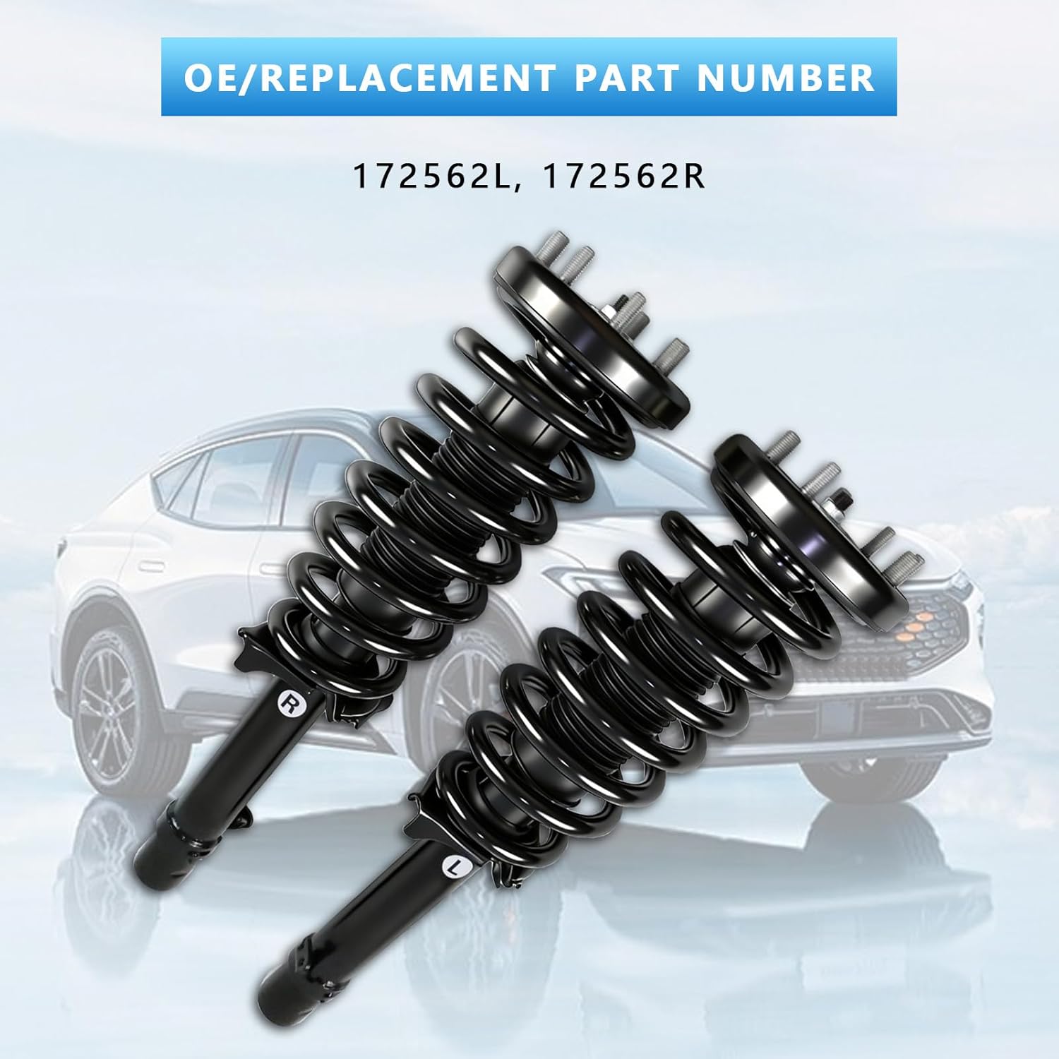 Complete Struts Spring Assembly Front Struts Shock Absorber Fit for 2008 2009 2010 2011 2012 Honda Accord Set of 2,OE: 172562L 172562R