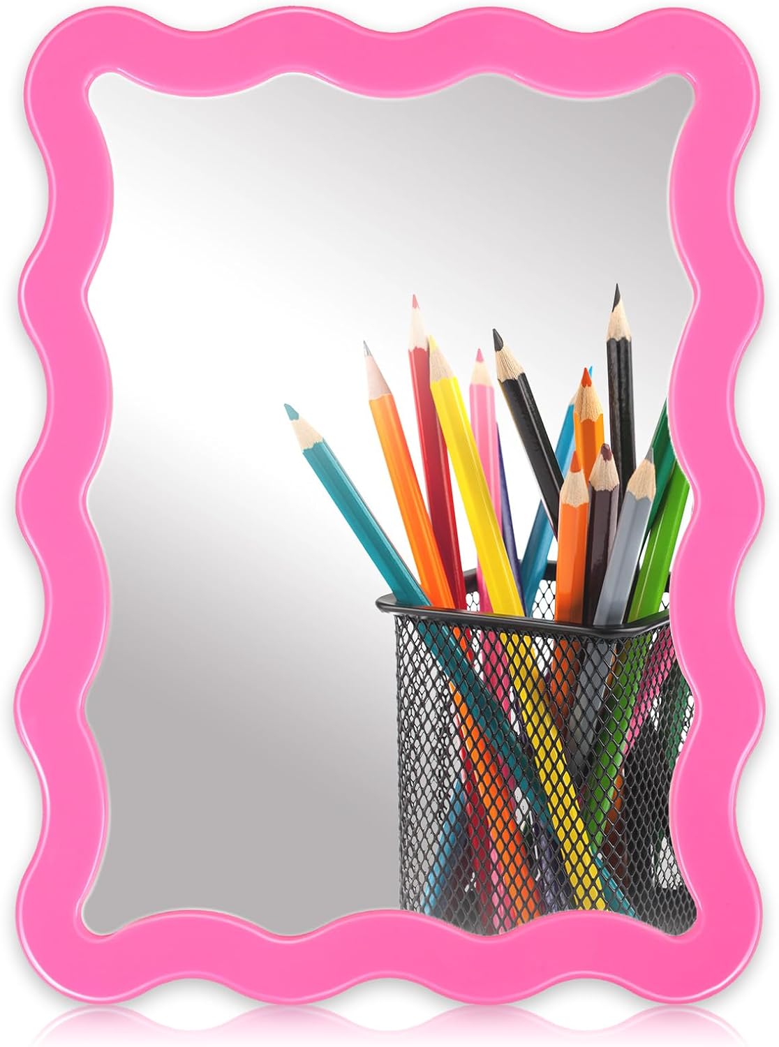 Locker Accessories for Girls with Magnetic Mirror 5.31" x 7" Yellow Cute Mirror Decoration for Back to School Essential Aesthetic School Locker Decor Set