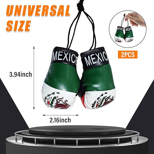 Miniatura 2 de Kewucn 1 par de mini guantes de boxeo para espejo de automóvil, guantes de perforación en miniatura, adorno de Navidad, decoración colgante o