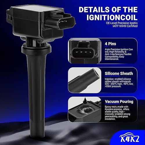 Vista 43 de Paquetes de bobina de encendido UF549 y bujía de iridio doble 9029, para Nissan Altima Versa Sentra Rogue Cube NV200 Pathfinder Infiniti FX50 M56