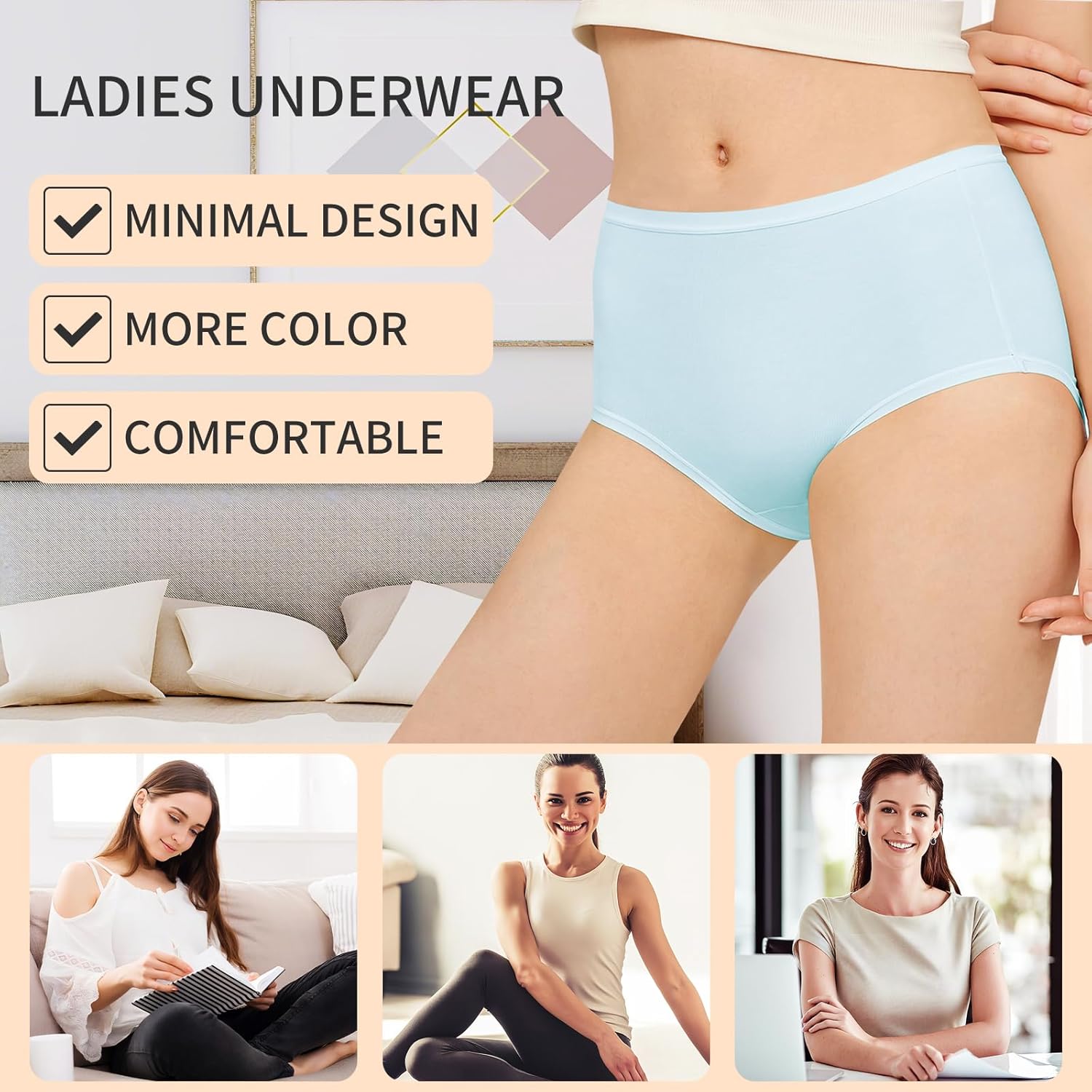 75-Pack Women’s Cotton Underwear Multipack 5 Colors 5 Sizes (S-XXL) Breathable Ladies Panties Bulk for Homeless Shelters Charity Donations Wholesale - Image 6