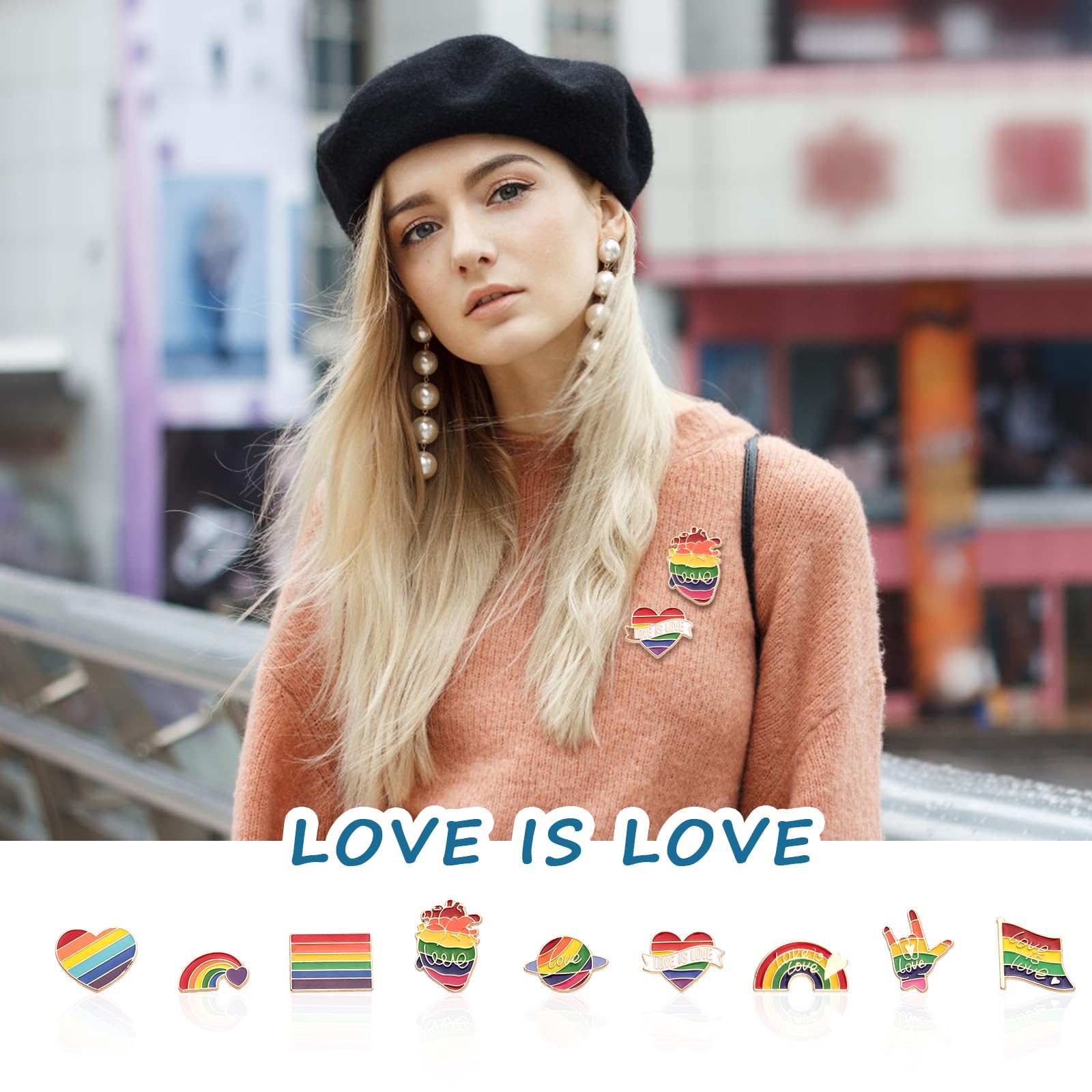9 Sztuk Przypinka z Duma, Teczowa Duma Flaga Odznaka Gej LGBT Emalia Przypinki Duma Ally Pin Biseksualna Broszka dla Mezczyzn Kobiety Transplciowe Torby na Ubrania Kapelusze