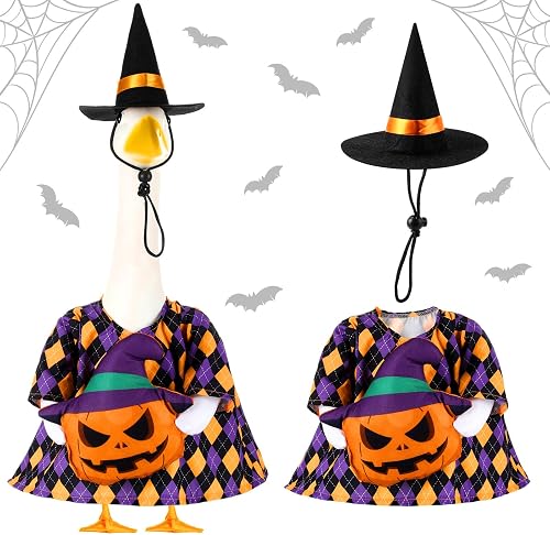 1Set Halloween Porch Goose Outfit Pumpkin Witch