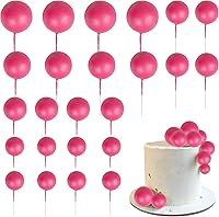 Vista 29 de Rsstarxi 30 bolas para decoración de tartas, bolas de decoración de pasteles, mini globos, bolas de espuma, decoración de pasteles para baby shower