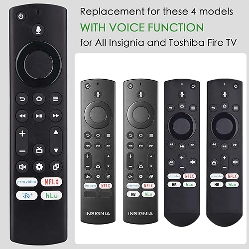 Miniatura 3 de Control remoto de voz de repuesto compatible con televisores inteligentes Insignia Toshiba Pioneer AMZ, con 4 accesos directos NTFLX, DSNY+, PRM