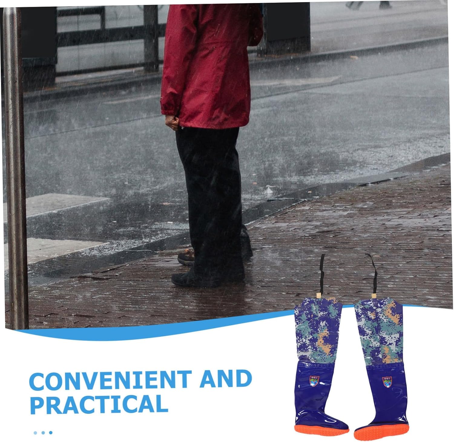 1Pair High PVC Waders for Men Breathable Lightweight Knee Fishing Boots for Duck Hunting Farming Outdoor Activities