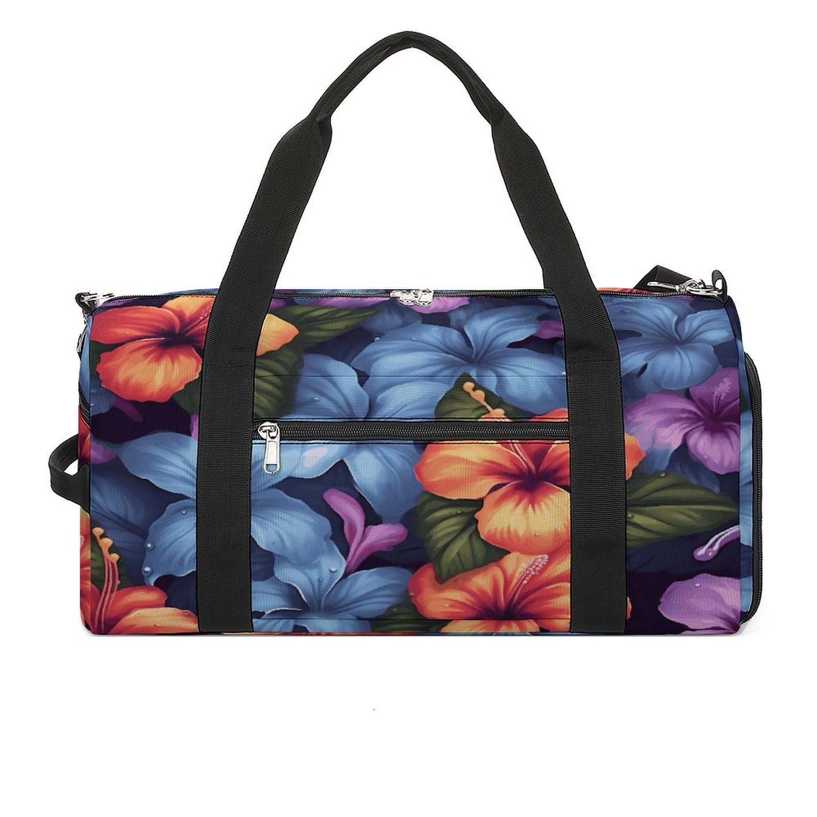 Turnbeutel für Damen und Herren, tropisches Blumenmuster, wiederverwendbar, Turnbeutel mit Schuhfach, Stil, Einheitsgröße, modern, Stil:, Einheitsgröße, Modern