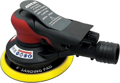 AIRCAT Pneumatic Tools 6700-6-338CV 6" Central Vacuum Palm Sander 3/8" Orbit 11,000 RPM