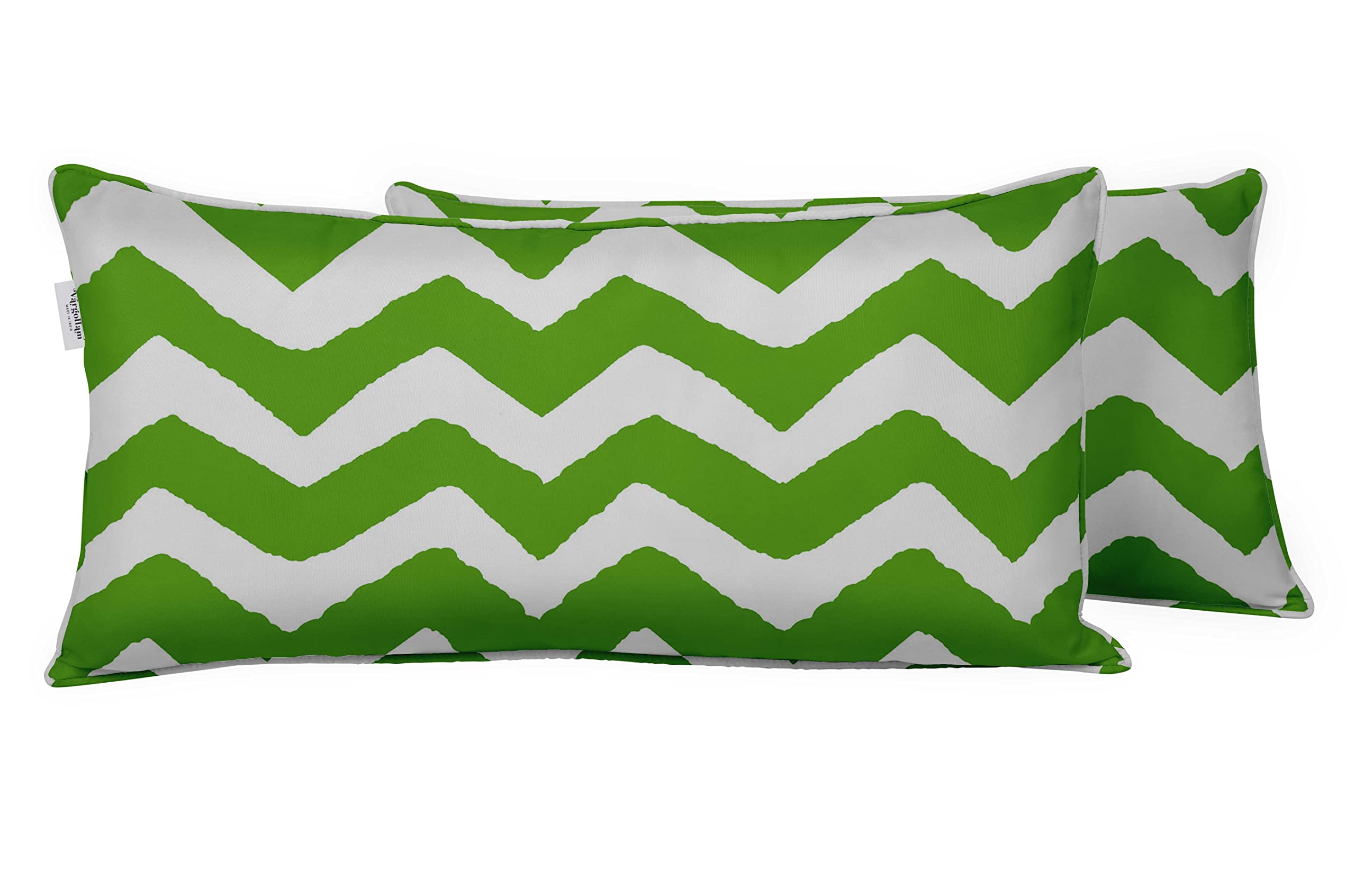 Coussin lombaire extérieur 12x18" chevron imperméable pour salon de jardin