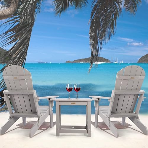 Miniatura 8 de Mesa auxiliar para exteriores, mesa de patio Adirondack de compuesto de plástico HIPS, mesas auxiliares resistentes a la intemperie para exteriores,