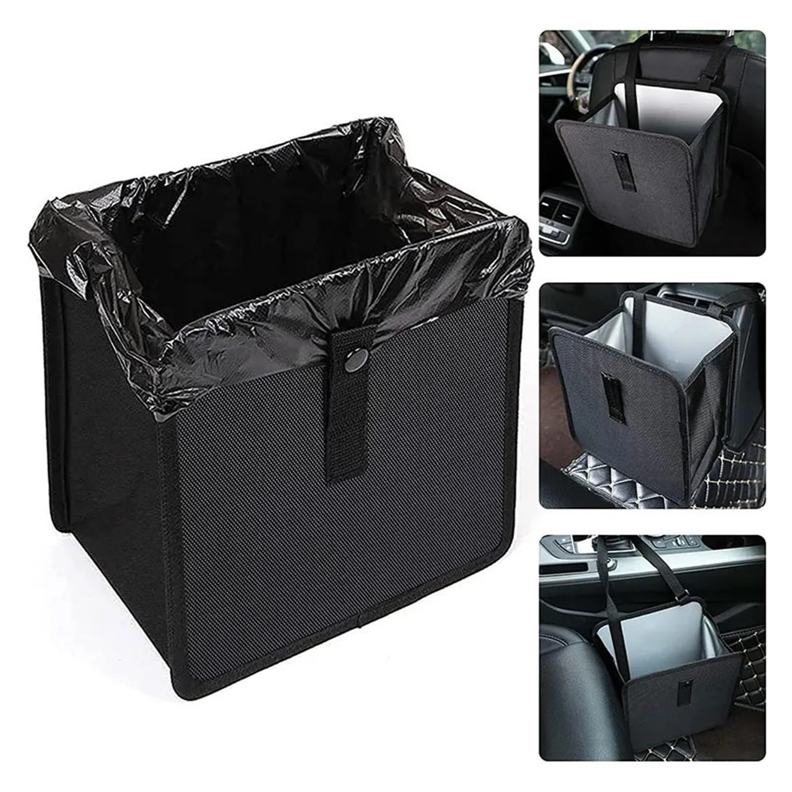 Poubelle De Voiture Poubelle Multifonctionnelle À Dossier Siège Voiture Sac Rangement Étanche avec Déchets Suspendus, Portable Poubelles Véhicule(Black 2pcs)