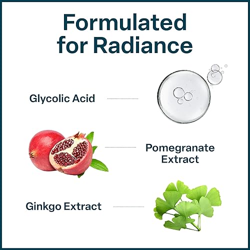 Miniatura 3 de Tónico de ácido glicólico – Solución tonificante profesional exfoliante antienvejecimiento para la cara con 10% AHA, hamamelis, proteína de arroz