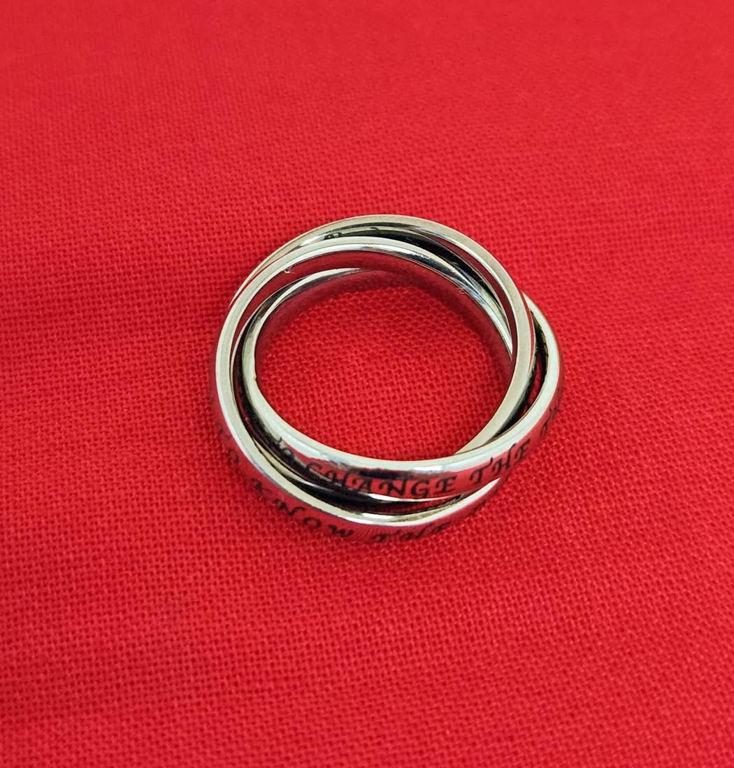 Stainless Steel Triple Band "Serenity Prayer" Ring