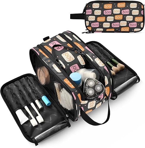 Miniatura 8 de Bolsa de cosméticos de burbujas brillantes para Halloween, bolsa de aseo colgante ligera para maquillaje de viaje, 11 x 7 pulgadas, Burbuja