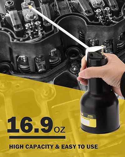 Miniatura 25 de DOWELL Bomba de pistola aceite lubricante pistola de aceite 9.5 oz 9.5 fl oz botella de plástico con caño flexible recto transparente HY050202