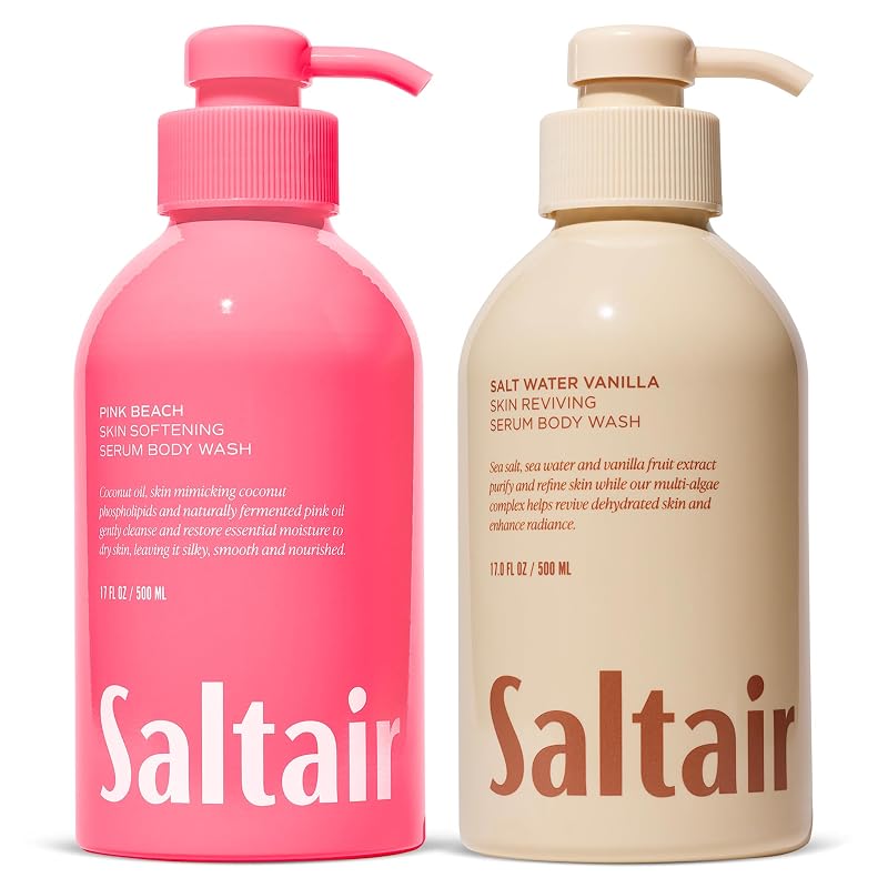 Sabonete líquido corporal Saltair com fragrâncias de baunilha e coco, Pacote com 2
