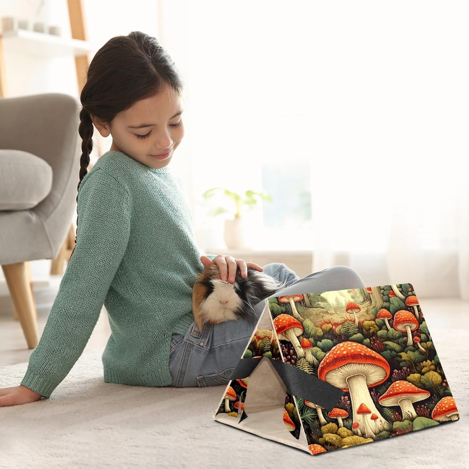 MAgiLL Guinea Pig Bed, Comfortable Hamster House, Hiding Place for Small Pets, Foldable Bed nest, Suitable for Short Rabbits, Rabbits, Ferrets, mice, Hedgehogs, and Creative Chinchilla Mouse nest