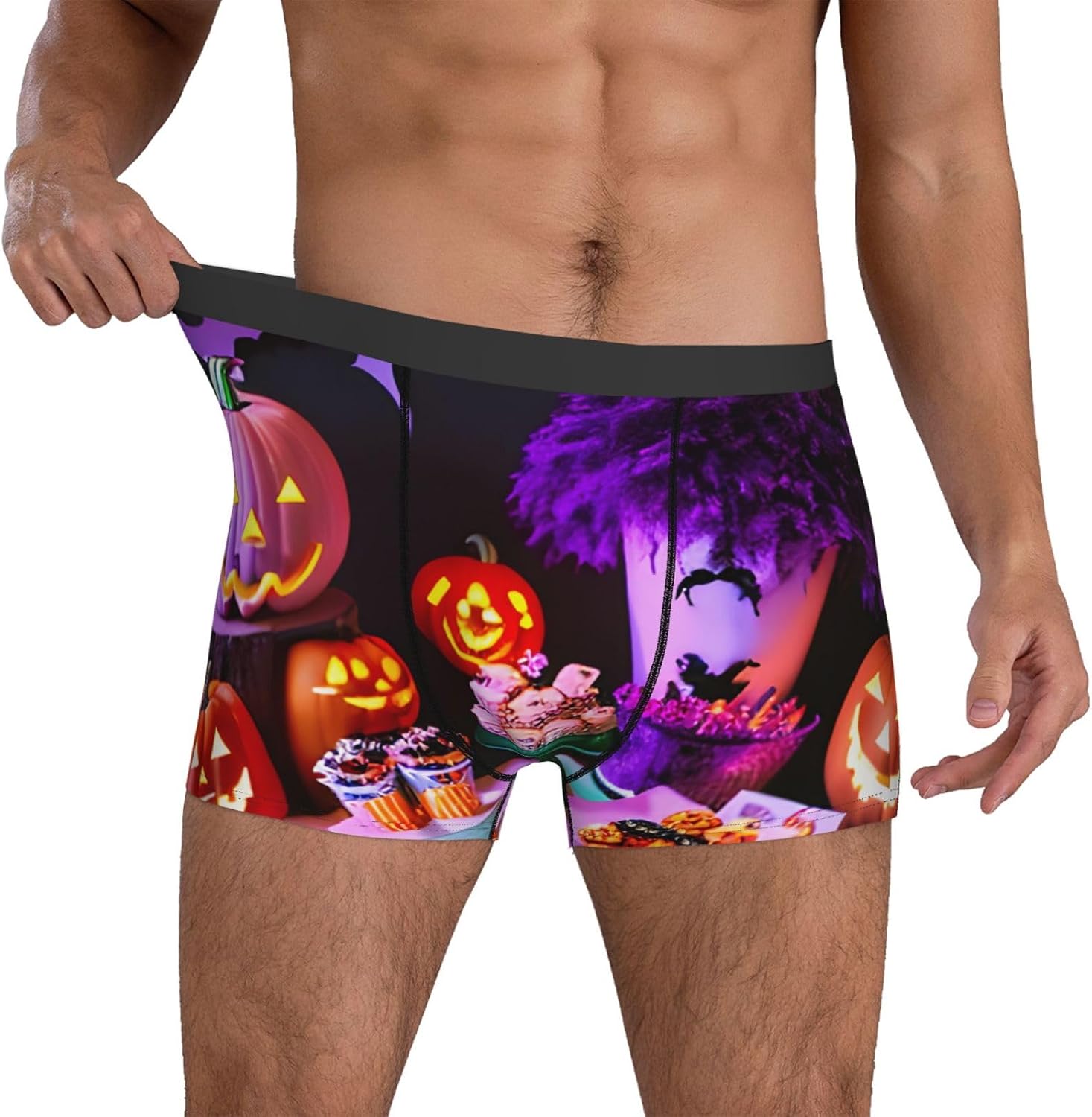 Funny Novelty Boxer Briefs Underwear for Men-Unique Humorous Design Boxer Shorts halloween carnival party Print