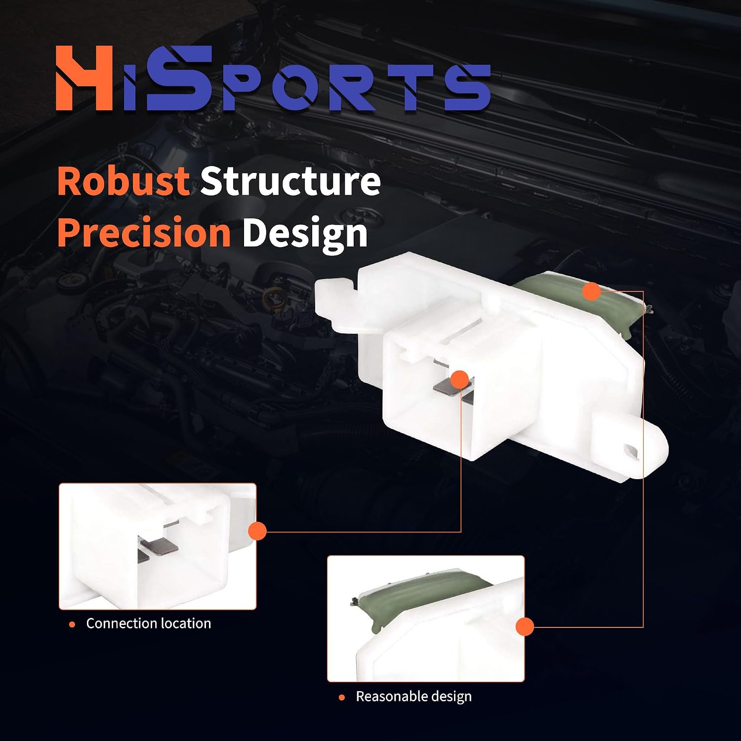 HiSport AV1Z18591A HVAC Blower Motor Resistor Compatible with Ford Escape 2015-2019,Fiesta 2014-2019,Focus 2012-2018,Ikon 2014-2015,Transit 2015-2020,Transit 150 250 350,Transit Connect,Transit Custom