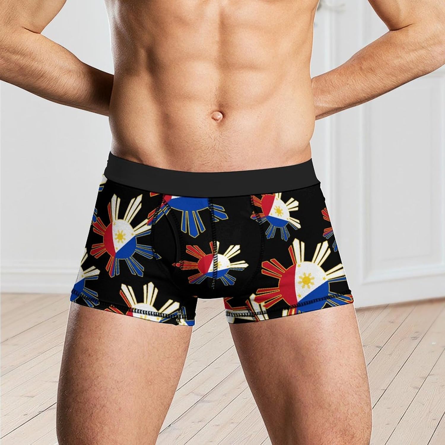 Filipino Flag Men's Underwear Soft Novelty Boxer Briefs Underpants Shorts Trunks