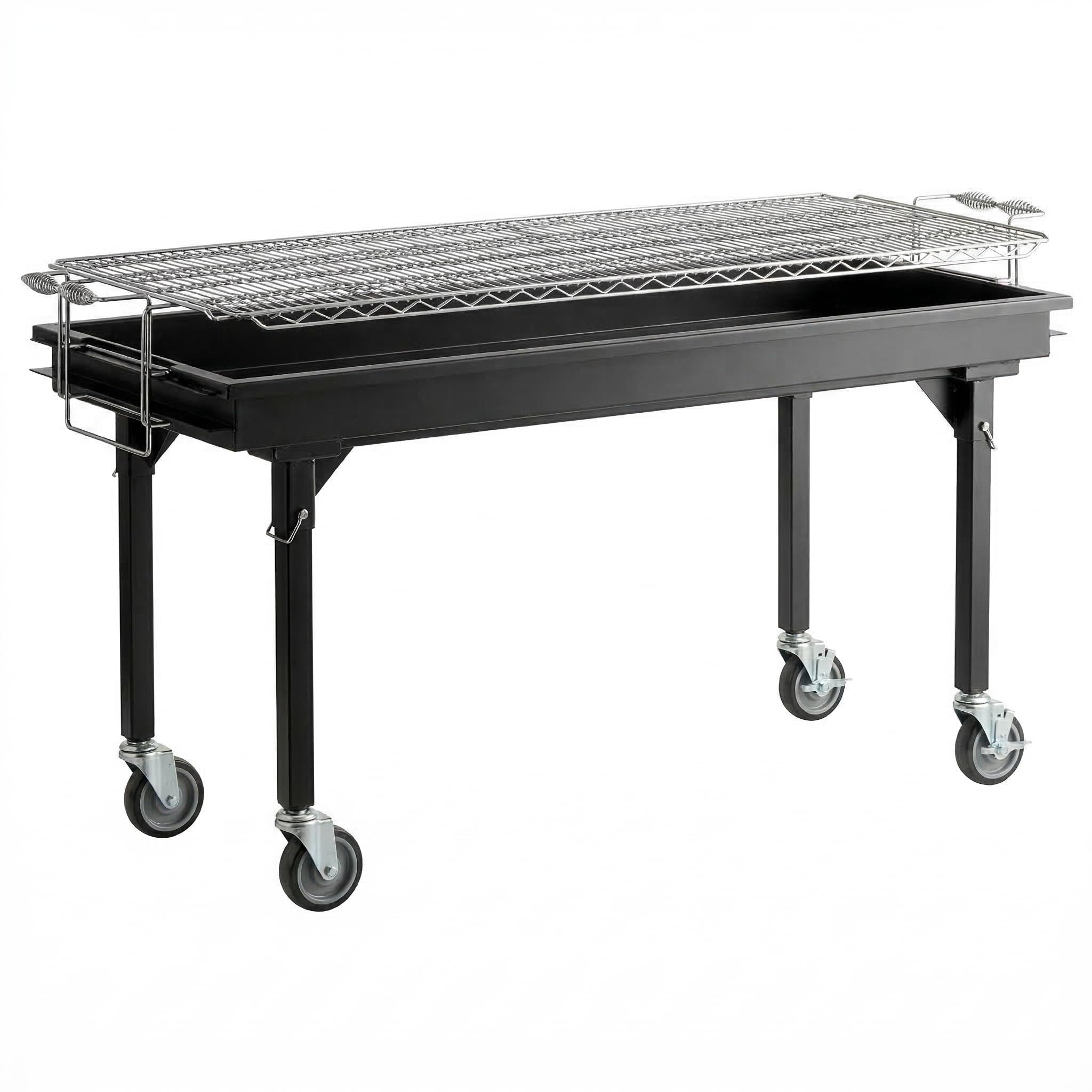 60-Inch Heavy-Duty Steel Charcoal Grill by Glownary – Stainless Steel, Model 554char60