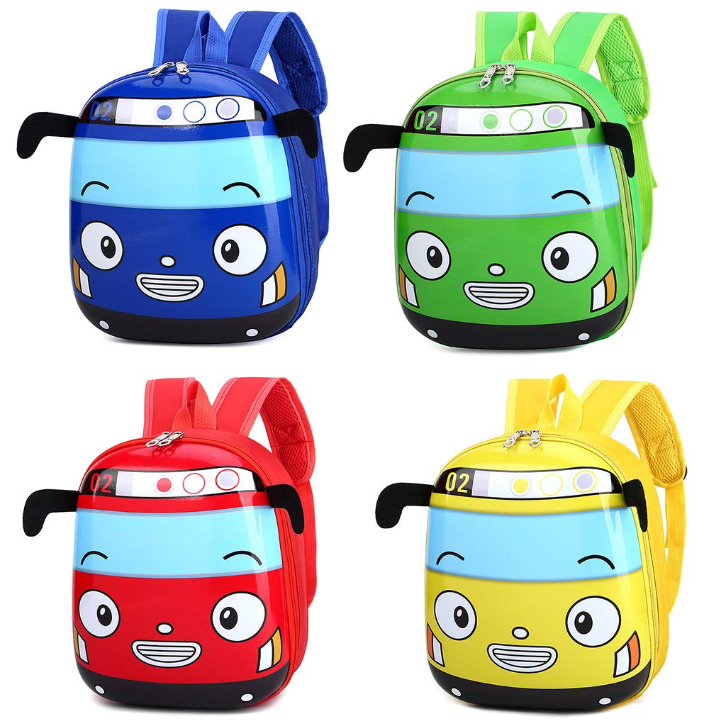 Minghai Zaino Bambini Camion E Auto - Impermeabile, Cartoon, Leggero - Per Scuola Materna, Asilo, Viaggi - Taglia Small, Colore Rosso - 2