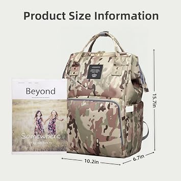Camo Diaper Bag Backpack Multi-Function Diaper Bag for Baby Care Essentials Waterproof Travel Baby Bag for Mom Dad