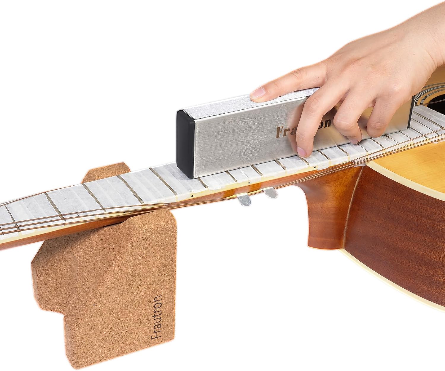 Guitar Setup Tool Kit, Luthier Repair Tool Kit, Fret Leveling Kit, Guitar Repairing Maintenance Tool Kit with Fret Sanding Beam File Rocker Ruler Gauge Measuring Tool Guitar Neck Rest